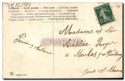 Arranjo de margaridas em um cesto — editor R.F. série 6613 — Verso