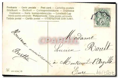 Âncora e trevo — Sempre seu — PAF Série 6244/45 — Verso