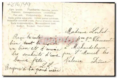 Vroege lentebloem — ansichtkaart met wensen — L.L. (uitgever niet zichtbaar) — Achterkant