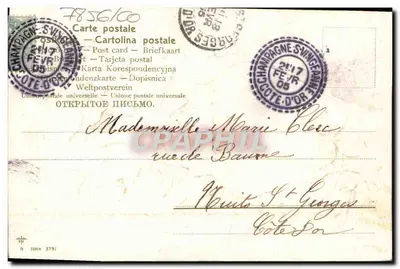 Bilhete postal antigo Fantasia Flores — Verso