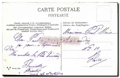 Okręgi Nicei — kobieta jeżdżąca na osiołku — J. Hatzat — Rewers