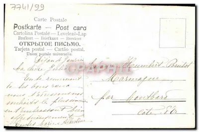 Flores de carthame — Boa ano — Carta postal multilingue editada por Levelez-Lap — Verso
