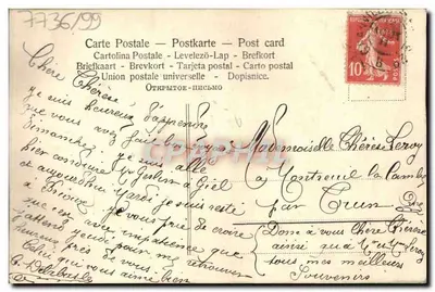 Fleurs d'oublie — souvenir — Carte postale universelle — Verso
