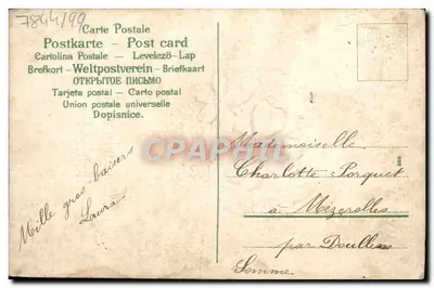 Carte postale d'amitié — cœur de fleurs et trèfle — éditeur 'POSTES' n°305 — Rewers
