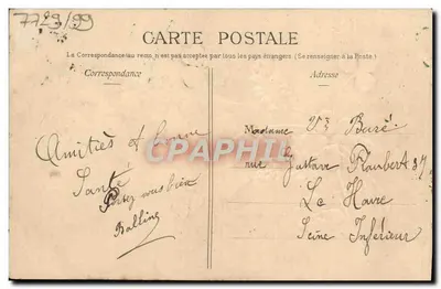 Trójkąt i kwiaty — Noszę szczęście — Le Havre, 1906 — Rewers