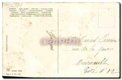 Touceira e pássaro — cena de inverno — editor PAF, série 7732 — Verso