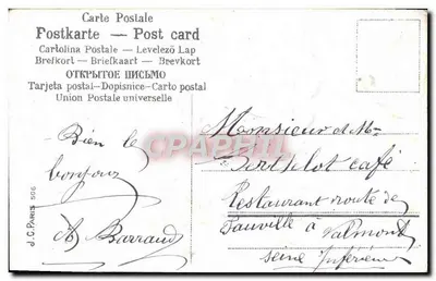 Flores de papoula — lembrança — J.C. Paris n°506 — Verso