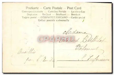 Violetas — Lembrete de amizade — República Francesa, carimbo de 5 centavos — Verso