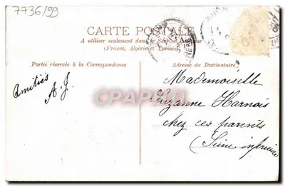 Carte postale décorativa — 'BONNE ANNÉE' em rosas — editor desconhecido — Verso