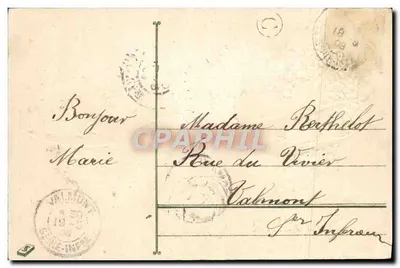 Dwie wróble między dwoma kwiatami — Souvenir — République Française 5c — Rewers
