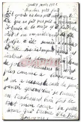 Bukiet kwiatów — odwrócony koszyk w parku — wydawca: Carte postale universelle, Brevort — Rewers