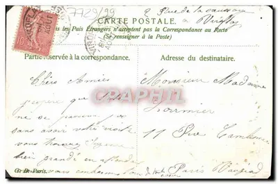 Fleurs d'Edelweiss — carte ornée de motifs floraux — éditeur inconnu — Rewers