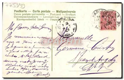Antieke ansichtkaart Antieke ansichtkaart Fantaisie Fleurs Colombes — Achterkant