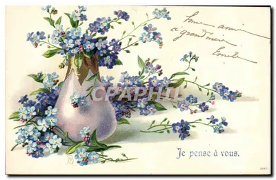 Flores azuis em um vaso — Penso em você — editor RB, n° 0347
