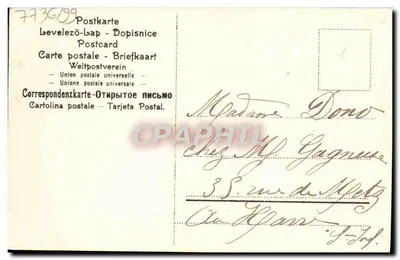 Flores azuis em um vaso — Penso em você — editor RB, n° 0347 — Verso