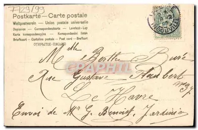 Flores azuis e trevo — A Amizade as colheu, o Coração as oferece — Série 237 — Verso