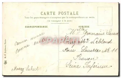 Bonne année et heureuse année — K.F. Editeurs, Paris — Rewers