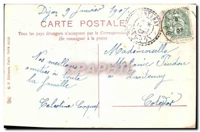 Moinho de vento florido — Janeiro 31 dias. — K. F. Editores, Paris, Série 01621 — Verso