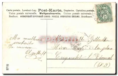 Ptaki i bukiet — Dobra szczęśliwość i dobre święta — Wydawca CSTP, n° 1923 — Rewers