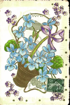 Bouquet de violettes — éditeur inconnu, n° de série non visible