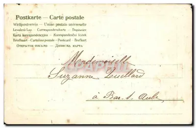 Bonne et heureuse année — carte de vœux ornée de trèfles — éditeur non imprimé — Verso