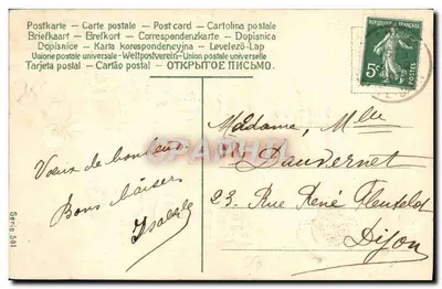 Szczęśliwy rok — Karta pocztowa wielojęzyczna — seria 501 — Rewers