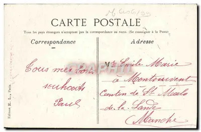 Arranjo de flores — Boa e feliz ano — Edição E. L., Paris — Verso