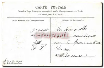 Violets — Birthday — K.F. Publishers, Paris, Series 1857 — Back