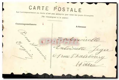 Bouquet de fleurs et rose — Souvenir d'amitié — Stara pocztówka — Rewers