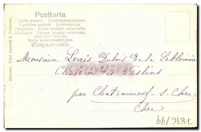 Flores vermelhas — carta postal com mensagem de aniversário — editor não identificado, número de série não visível — Verso