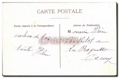 Duas andorinhas acima de um cesto de flores — 'Pense em mim' — editor não visível — Verso