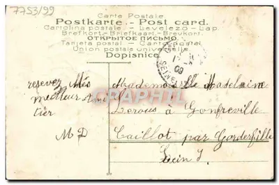 Fioletki — karta Amilie — wydawca nieznany, n° 636 — Rewers