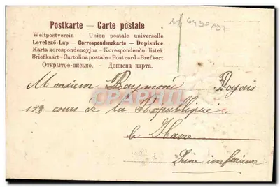 Kwiaty i ptak — Szczęśliwego urodzin — Souvenir D'Augustine — Rewers