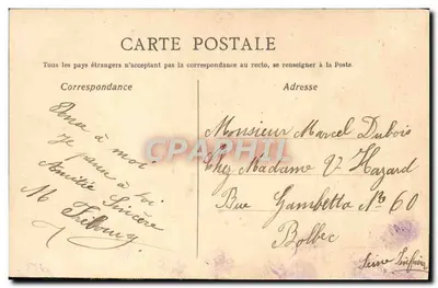 Arranjo de flores azuis — Estas flores trarão felicidade para você — editor não visível — Verso
