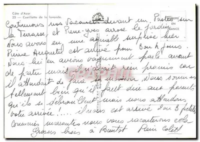 Zbieranie lawendy — Côte d'Azur, Francja — Wydawnictwo Art Moniteur — Rewers