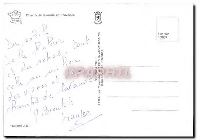 Pole lawendy w Prowansji — Wydawnictwo 'SL' — nr 13067 — Rewers