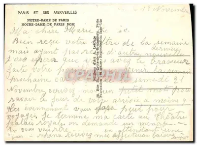 Notre-Dame de Paris — façade ouest avec rosace — éditeur G. Guy — Verso