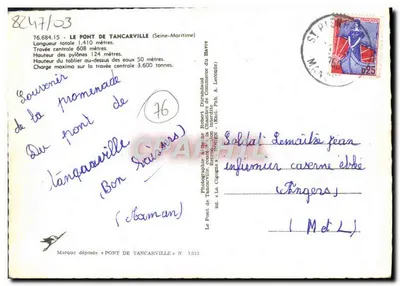 Ponte de Tancarville — Seine-Maritime — Fotografia de Robert Durnauld — Verso