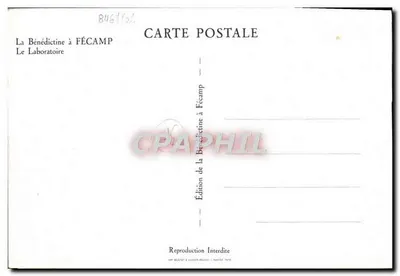 Laboratorium w Fécamp — La Bénédictine — Wydawnictwo La Bénédictine w Fécamp — Rewers