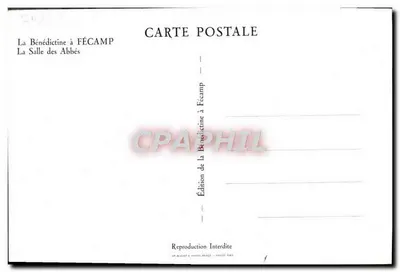 A Sala dos Abades — Abadia de Fécamp — Edição da Bénédictine em Fécamp — Verso
