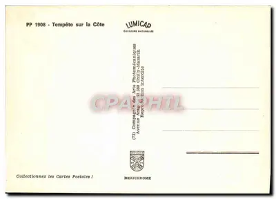 Burza nad wybrzeżem — PP 1908 — wydawca LUMICAP — Rewers