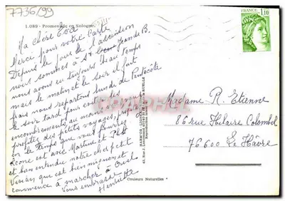Passeggiate in Sologne — editore HARMOR - n° 1.089 — Verso