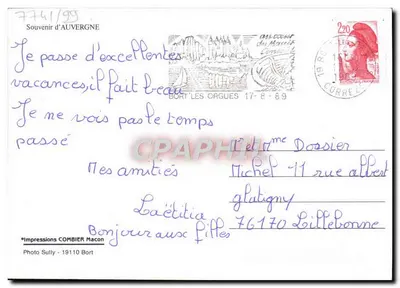 Auvergne — Bientôt à Bientôt — Impressions COMBIER — Reverso