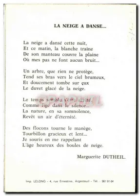 Pałac zimowy — wiersz — Wyd. LELONG, Argenteuil — Rewers
