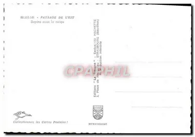 Pejzaż na wschodzie — Sapina pod śniegiem — Éditions Hachette (Bas-Rhin) — Rewers