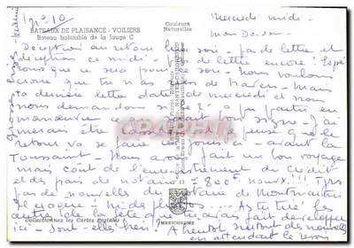 Statek rozrywki - Jachty - Mieszkalny statek z Jaugi C — Wydawca: La Méthode Frères, N°13 — Rewers
