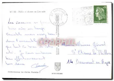 Ryba i łowienie w Limousin — Wydawnictwo Médiocre & Théophile, nr 87/190 — Rewers