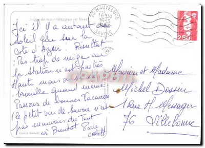 Côte d'Azur — paisagem invernal com igreja nevada — editor Cliché D. Margry — Verso