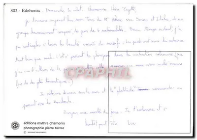 Edelweiss — Chamonix — ediciones mythra chamonix — Reverso