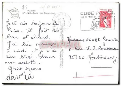 Nossa Senhora de Paris — artistas e visitantes — Éditions Chantal, n° 571 — Verso
